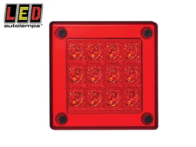 LED AUTOLAMPS Kvadratinis LED Galinis Žibintas 1614-280RM - Stop/Tail funkcija, 12-24V, ECE/EMC sertifikuotas