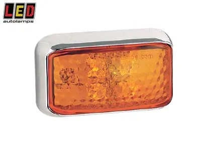 LED AUTOLAMPS Šoninis Posūkio Žibintas su Chrominiu Laikikliu, 12-24V, IP67 Apsauga, ECE CAT.5 Sertifikuotas