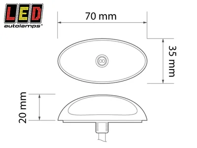 Led Autolamps LED Šoninis Gabaritinis Žibintas (Raudonas/Baltas) | 12-24V | IP67 | ECE - Attēls 2