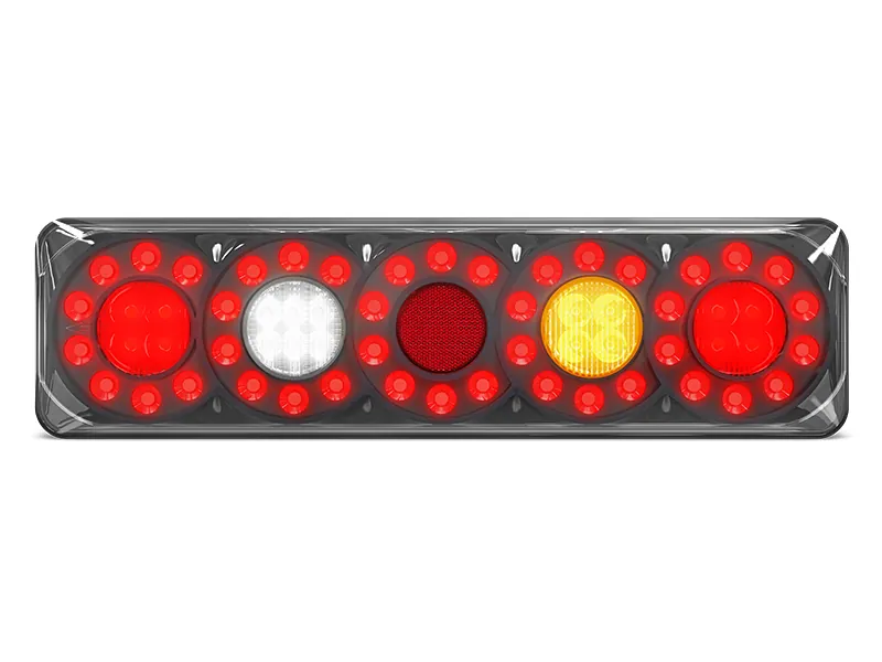 LED AUTOLAMPS Kvadratinis LED Galinis Žibintas - 6 Funkcijų, 12-24V, Atsparus Smūgiams, ECE Patvirtintas - Attēls 2