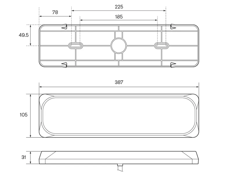 LED AUTOLAMPS Kvadratinis LED Galinis Žibintas - 6 Funkcijų, 12-24V, Atsparus Smūgiams, ECE Patvirtintas - Attēls 3