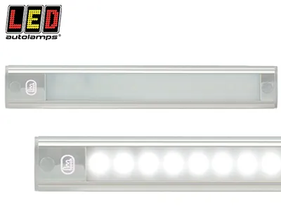 LED Autolamps Kvadratinis LED Salono Apšvietimas 260x40mm, Lietimui Jautrus Jungiklis, 12V, 350/280lm, 6500K
