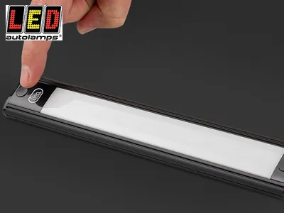 Led Autolamps Kvadratinis LED Salono Apšvietimas 24V, 700/500lm, Liečiamas Jungiklis, 410x40x11mm - Attēls 2