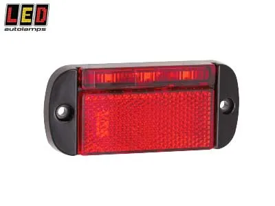 LED AUTOLAMPS Raudonas šoninis gabaritinis žibintas 12-24V, ECE, EMC patvirtintas, 3 LED su atšvaitu
