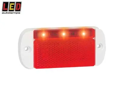 LED AUTOLAMPS Raudonas šoninis gabaritinis LED žibintas, ultra plonas 12mm, 12-24V, ECE/EMC