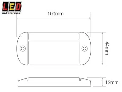 LED AUTOLAMPS Baltas šoninis gabaritinis žibintas, 12-24V, ECE/EMC sertifikuotas, itin plonas - Attēls 2