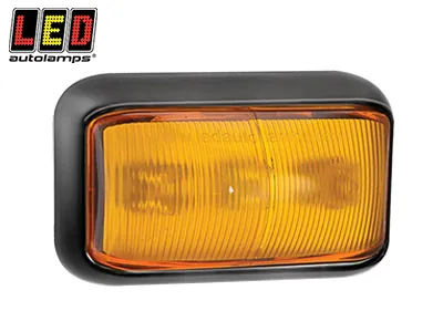 LED AUTOLAMPS Geltoni šoniniai LED gabaritiniai žibintai, ECE, EMC, 12-24V, juodu laikikliu