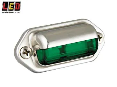 LED Autolamps LED Laiptelių/Patogumui Skirta Lempa su Žaliu Lęšiu, Plieniniu Korpusu, 12-24V, IP67 - Ledbarzibintai.lt