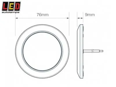 LED AUTOLAMPS Apvalus LED Salono Šviestuvas - 12V, 170lm, 3000K, Plono Profilio (9mm), Chromo Rėmas - Attēls 2