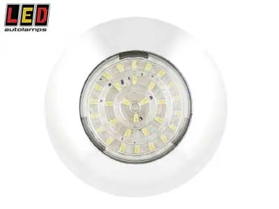 LED AUTOLAMPS Apvalus LED salono apšvietimas 12V 75lm, 24 diodai, balta spalva - Ledbarzibintai.lt