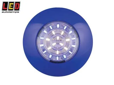 LED AUTOLAMPS Apvalus LED Salono Apšvietimas su Mėlynais ir Baltais LED, 12V, Kupolo Dizainas - Attēls 2