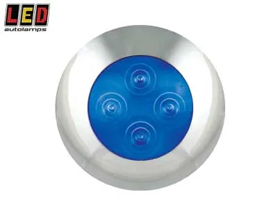 Led Autolamps LED Laiptelių Apšvietimas su Mėlynu Lęšiu, IP67, 12V, Chromuotu Rėmeliu