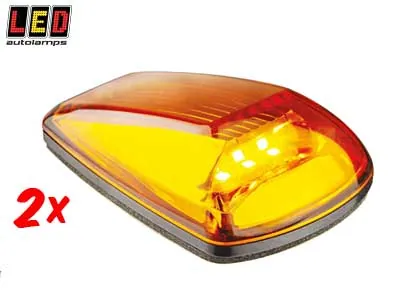 LED AUTOLAMPS Šoniniai LED posūkių žibintai su gintariniais lęšiais, 9-32V, ECE patvirtinti