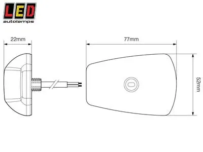 LED AUTOLAMPS Šoniniai LED posūkių žibintai su gintariniais lęšiais, 9-32V, ECE patvirtinti - Attēls 3