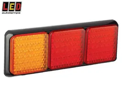 LED AUTOLAMPS Kombinuotas LED galinis žibintas, Juodas, 12-24V, IP67, ECE, EMC, 278x100x28mm