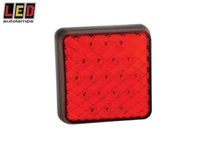 LED AUTOLAMPS Galinis LED Rūko Žibintas - Paviršinis montavimas, ECE, EMC sertifikuotas, 12-24V (81x81mm)