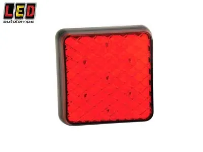 LED AUTOLAMPS Kvadratinis LED Galinis Žibintas - Stabdymo ir Pozicinis (81x81mm, 12-24V, IP67)