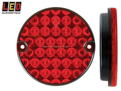 LED AUTOLAMPS 1614-95FM Apvalus LED Galinis Rūko Žibintas - 12-24V, ECE Sertifikuotas, Įleidžiamas Montavimas