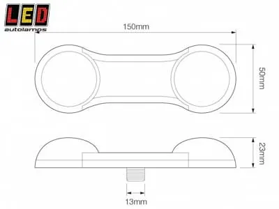 LED AUTOLAMPS DogBone Kombinuotas LED Galinis Žibintas - Kompaktiškas 12V IP67 Atsparus Galiniam Apšvietimui - Attēls 2