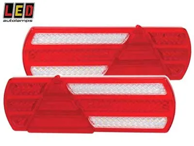 Led Autolamps LED Galiniai Žibintai Priekaboms, IP67, 12-24V, Gabaritų-Stabdymo-Posūkio-Rūko-Atbulinės Eigos Funkcijos, 390x140x20mm