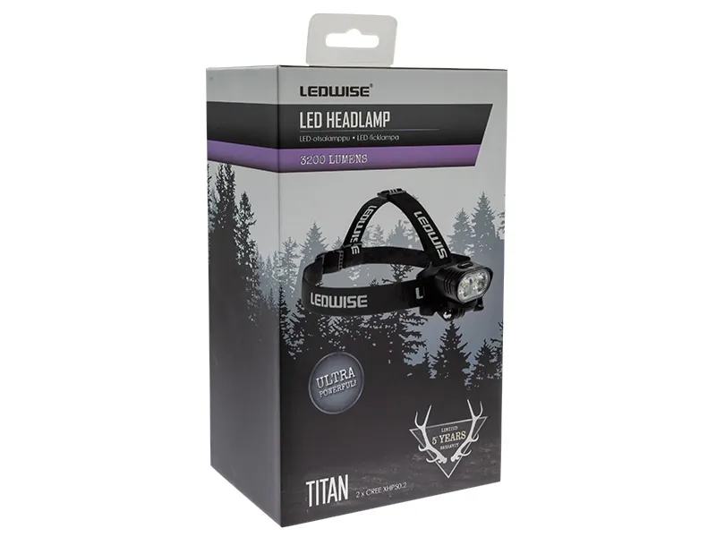 Ledwise Titan Galvos Žibintuvėlis - 3200lm LED, 7.2V Akumuliatorius, -28°C - +102°C, 5 Metų Garantija - Attēls 2