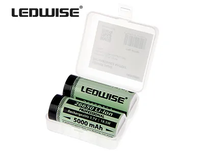 LEDWISE 2x 26650 5000mAh Ličio Jonų Akumuliatorius 3.7V, 71x30mm - Profesionalus Energijos Šaltinis LED Žibintuvėliams - Attēls 2