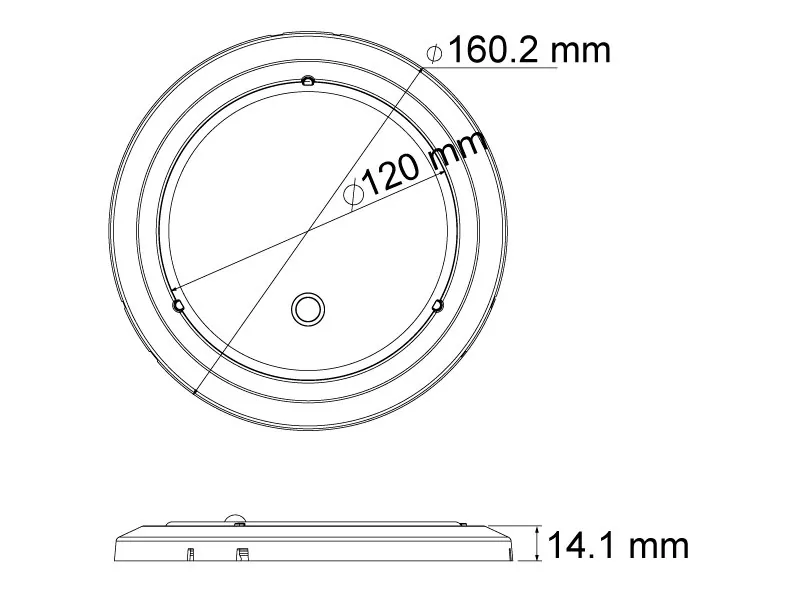 LED salono šviestuvas su judesio jutikliu Ø160mm, 12/24V, 704lm - Attēls 4