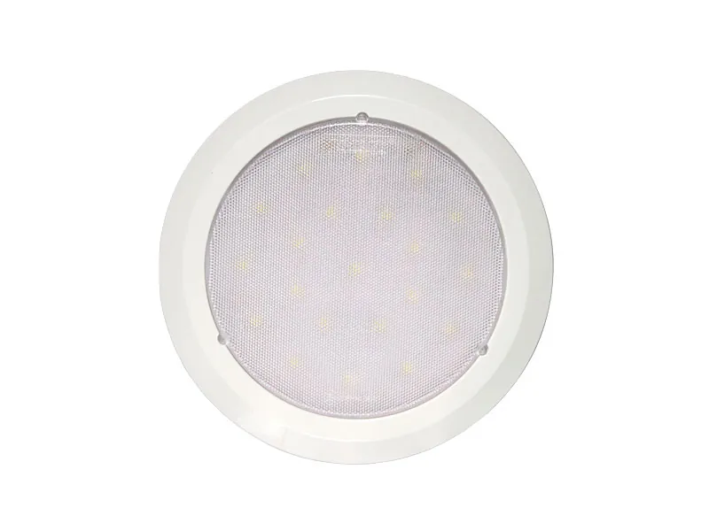 LED salono šviestuvas su jungikliu Ø160mm, 12/24V, 704lm, baltas rėmelis - Ledbarzibintai.lt