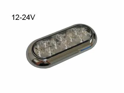LED Salono Apšvietimas su Chromo Rėmeliu, 10x Power LED, 12-24V - Modernus Automobilio Vidaus Šviestuvas