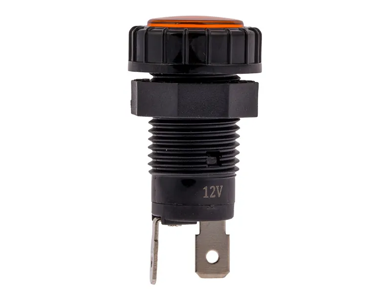 C-PWR LED kontrolinė lemputė oranžinė 12V, Ø17mm, 6,3mm kontaktai - Attēls 2