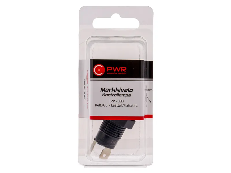 C-PWR LED kontrolinė lemputė oranžinė 12V, Ø17mm, 6,3mm kontaktai - Attēls 3