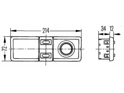HELLA Indoor Light Vidaus Apšvietimo Šviestuvas su 2 Jungikliais, 12/24V, Įleidžiamas Montavimas - Attēls 2
