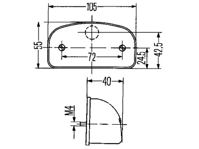 HELLA Numerio Apšvietimo Lemputė - Juodas SV8.5 Tvirtinimas, 72mm Varžtų Atstumo - Attēls 2