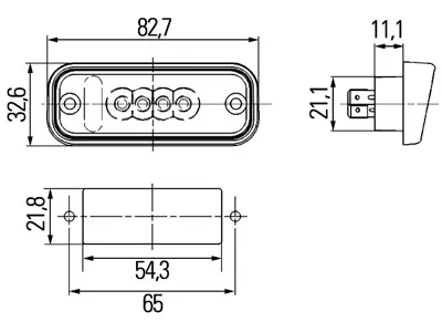 HELLA LED Numerio Apšvietimo Žibintas 24V su 4 LED, E-patvirtintas, 82.7x32.6mm - Attēls 2