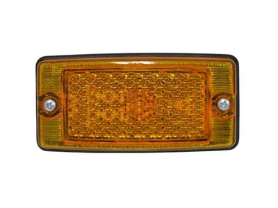 HELLA Geltonas halogeninis šoninis gabaritinis žibintas su atšvaitu, BA15s, tvirtinimas 36/45/70mm