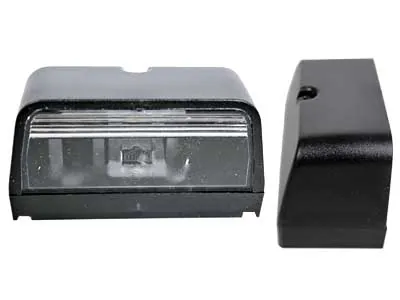 Talmu Numerio Apšvietimo Žibintas - Juodo Plastiko Korpusas, 12-24V, Universalus Tvirtinimas