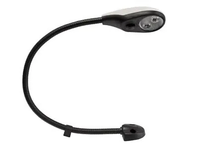 Talmu LED Skaitymo Lempa su Baltu ir Raudonu Apšvietimu, 10-31V, Lanksti Metalinė Kojele - Ledbarzibintai.lt