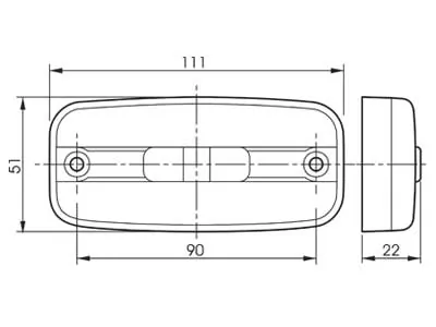 TALMU LED Šoninis Gabaritinis Žibintas - Raudonas su Reflektoriumi, 24V, 10m Laidas - Attēls 2