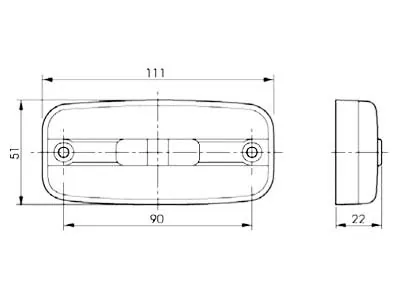 TALMU LED Šoninis Gabaritinis Žibintas - Geltonas, su Atšvaitu, ADR, 24V, 5m Laidas - Attēls 2