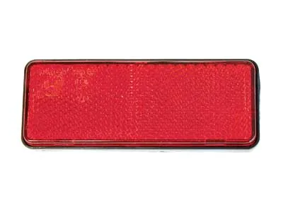 Raudoni atšvaitai automobiliui (pora) - 37x95mm lipdni atšvaitai su tvirtinimo lipdukais