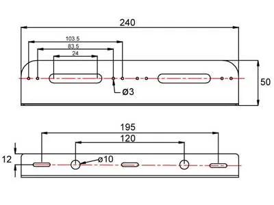 Aliuminio L-profilio montavimo laikiklis dviem LED šviesos blokams 40-LED03/04 - Attēls 2