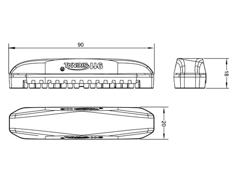 LED Horizontalus Įspėjamasis Žibintas 40-X6 - 180° Apšvietimo Kampas, 6 PowerLED, ECE R65, ECE R10 Sertifikatai, 12-24V - Attēls 2
