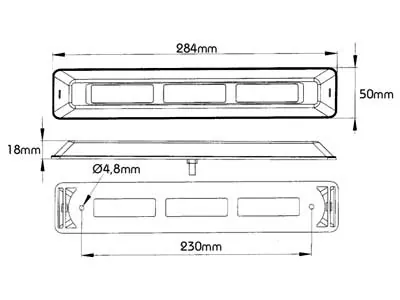 PROPLAST Montavimo korpusas PRO-CAN XL žibintams, chromuotas, 284x50x18mm - Attēls 2