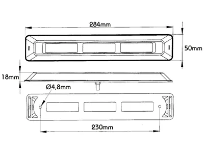 PROPLAST Montavimo korpusas PRO-CAN XL žibintams, juodas, 284x50x18mm - Attēls 2