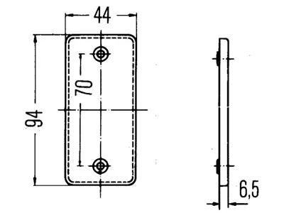 HELLA Reflector Atšvaitas - Skaidrus su 70mm Tvirtinimo Varžtais, 44x94mm Matmenų - Attēls 2