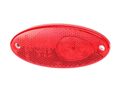 TALMU Raudonas LED šoninis gabaritinis žibintas su atšvaitu, 12V, 2xLED, 5m laidas