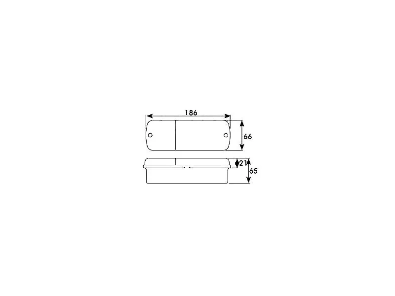 BRITAX priekinis gabarito žibintas su oranžiniu posūkiu, 12/24V, 186x66mm - Attēls 2