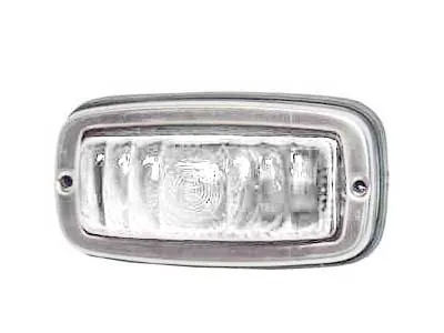 MONARK Baltas halogeninis šoninis gabaritinis žibintas su plieniniu pagrindu, 12/24V | MON-98231452