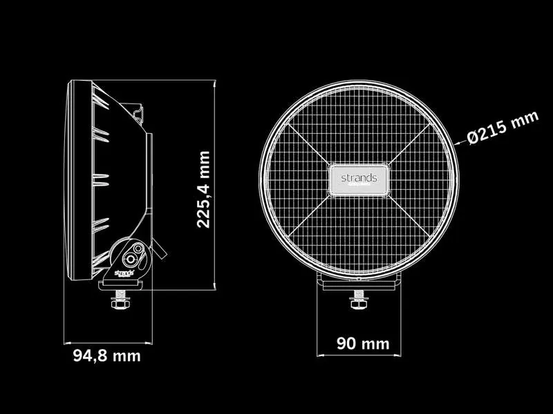 STRANDS IZE LED OG 9" Važiavimo Žibintas - 12-36V, 12000lm, 4500K, ECE Sertifikuotas - Attēls 7