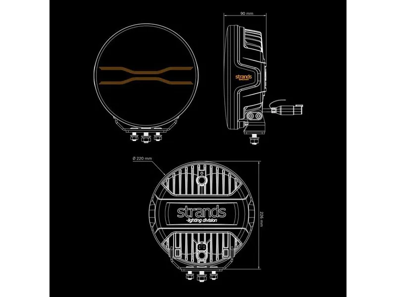 STRANDS FOR9T DRAGON DRIVE žibintas - Galingas tolimųjų šviesų žibintas su 14000lm, 10-48V įtampa, ECE R148/R149 patvirtintas - Attēls 10